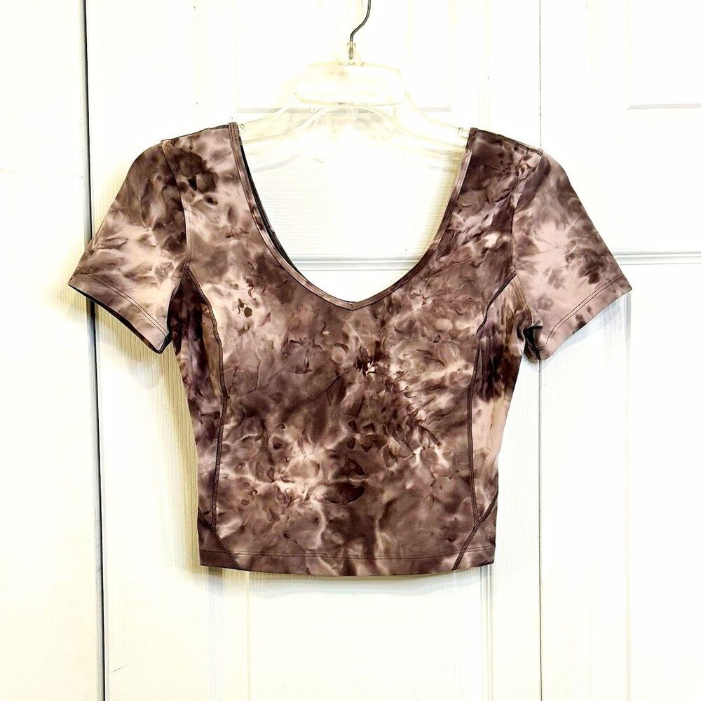 Lululemon Align Diamond Dye Mink Bery Lunar Rock Shadow Grey T-Shirt Size 4